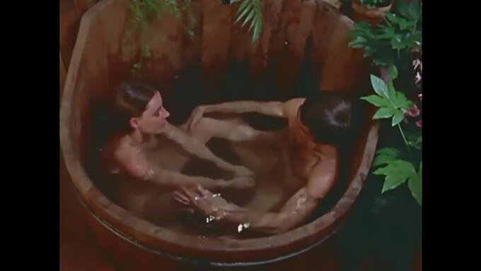 Vintage Girl With Girl Action: Redhead Sucks Cock On Tub