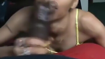 Horny Black Babe Gives A Sloppy Deepthroat To A Big Black Cock