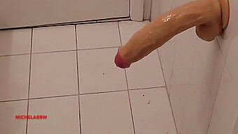 Gay Dildo Action In The Bathroom