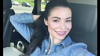 Cute Brunette Miranda Cosgrove Jerks Off On Camera