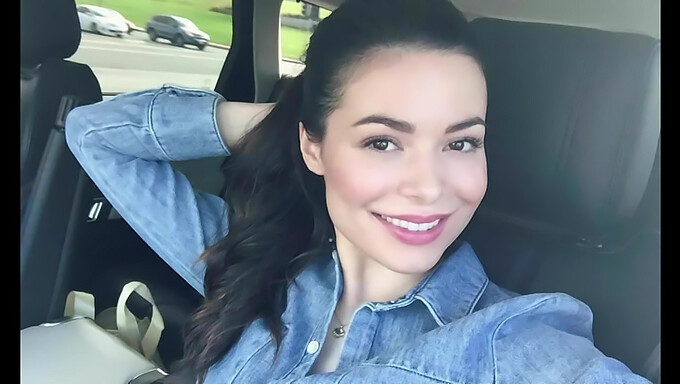 Cute Brunette Miranda Cosgrove Jerks Off On Camera