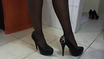 New Heels And Black Shemale Action