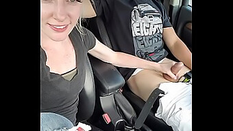 Blonde Roadhead Gives A Handjob And Gets A Cumshot In Public