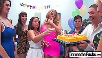 Nude Samantha Celebrates Her Birthday With A Wild Orgy