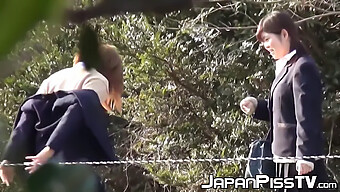 Japanese Schoolgirls Enjoy Each Other'S Company And Share A Dirty Secret