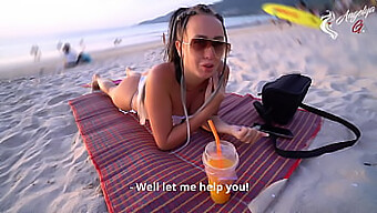 Angelya G'S Pov Blowjob And Cum Swallowing On The Beach - A Must-Watch Video