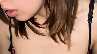 Small Tits Teen Enjoys A Big Cock In This Close-Up Video