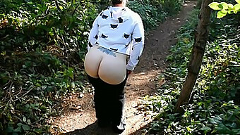 Mature Woman With A Big Booty Masturbates In Public