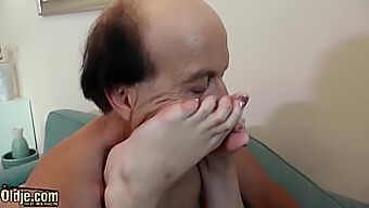 Horny Grandpa Fucks Young Brunette With His Big Cock