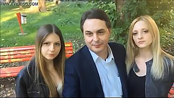 Katerina And Francesca Learn From Andrea Dipre About Park Sex