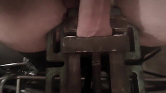 Mobile Phone Masturbation With Balls In Clamp